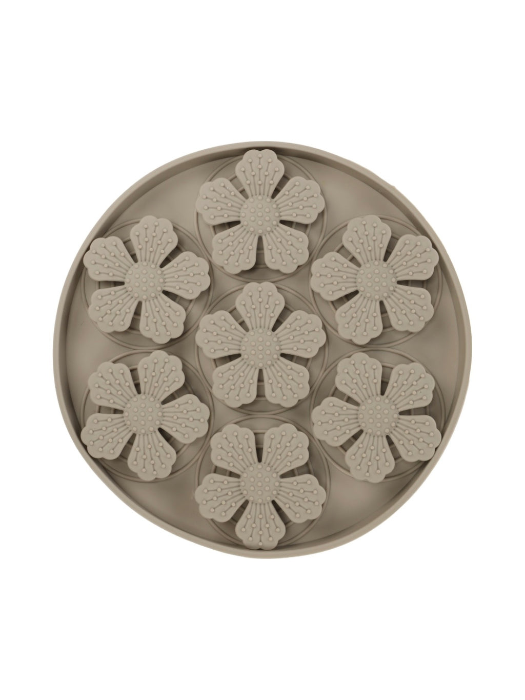LICK PAD FLEUR TAUPE ROUND