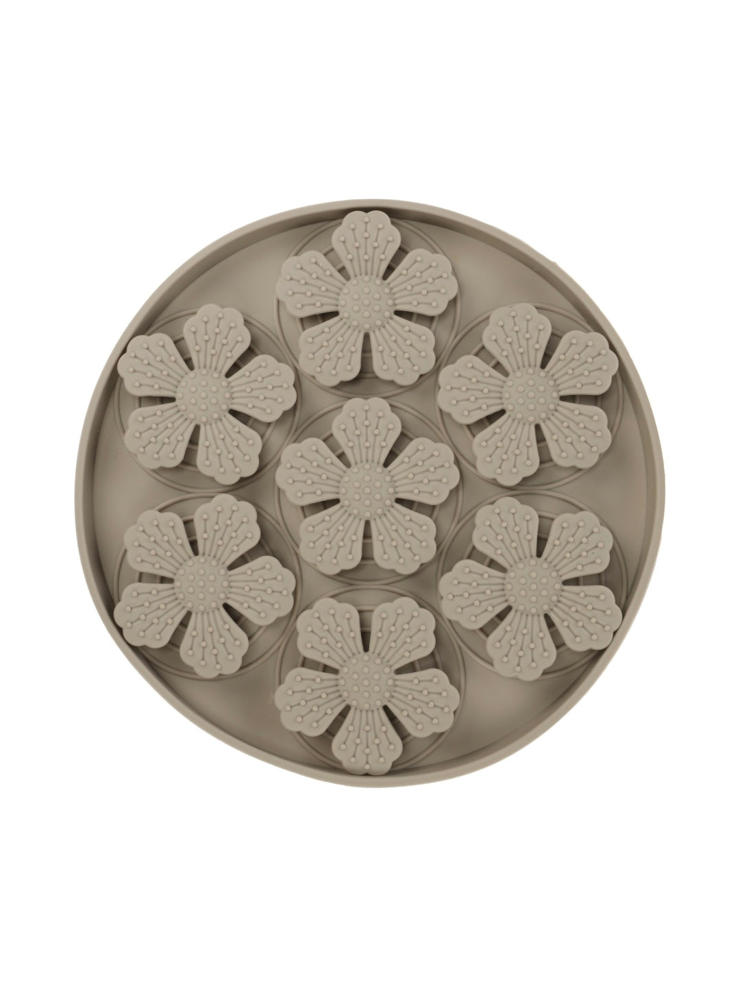 LICK PAD FLEUR TAUPE ROUND