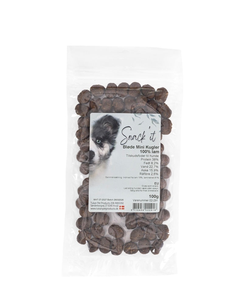 Snack'it Bløde Mini Kugler - 100% Lam -100g