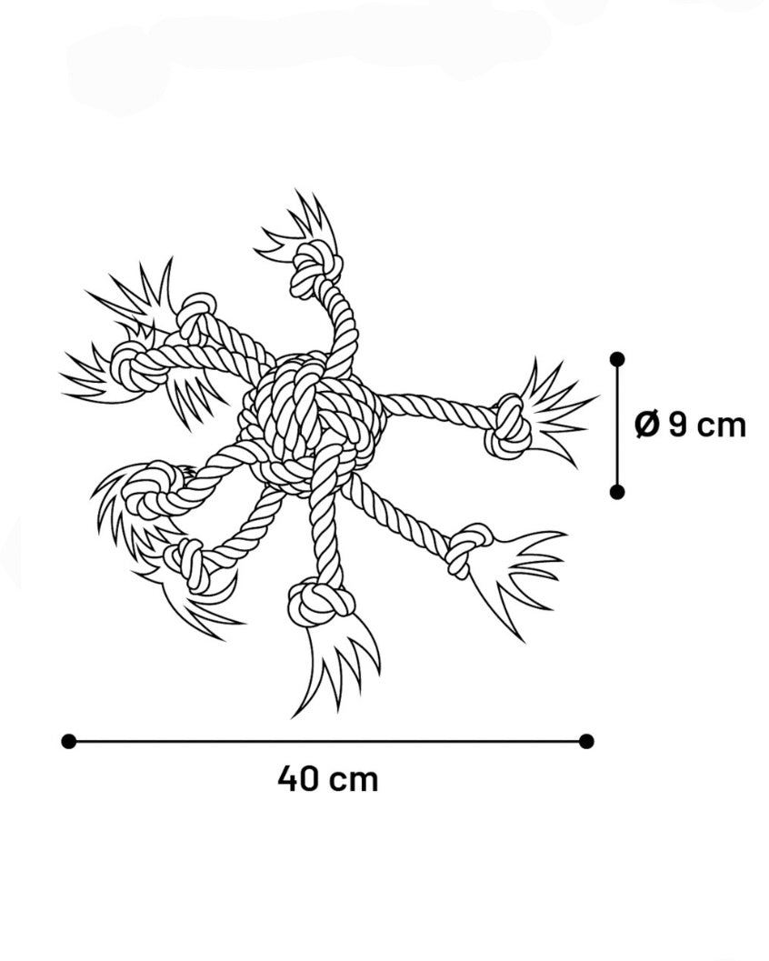 Cotton Jim Octopus Blue/White/Grey Knotted Ball