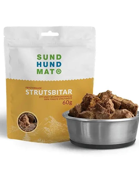 Frysetørrede Strudsebidder - 60g