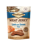 Carnilove meat jerky
Lamb and salmon 
Lam
Laks
Hundegodbid
Tyggesnack
