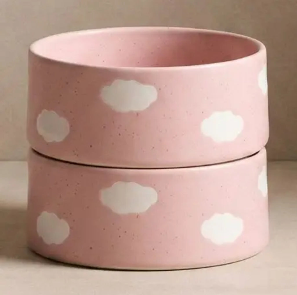 Pink Cloud Keramikskåle - 2 stk, 16,5 cm